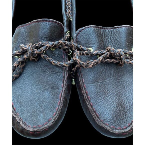 White Mountain Supple Leather Moccasin Flats Size 9 Brown - Picture 2 of 8